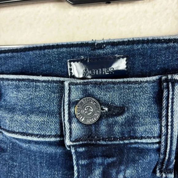 Mother The Stash Swooner Ankle Fray Chick Flick Blue Jeans Stretch Size 27 - Picture 8 of 16